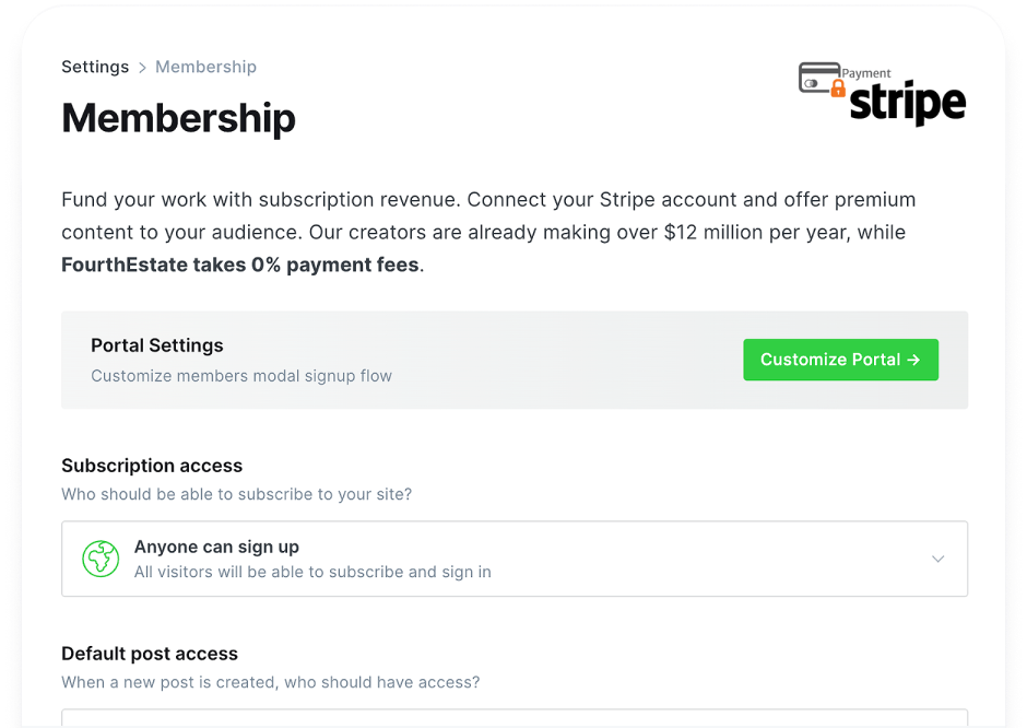 Collect payments from readers via Stripe & PayPal